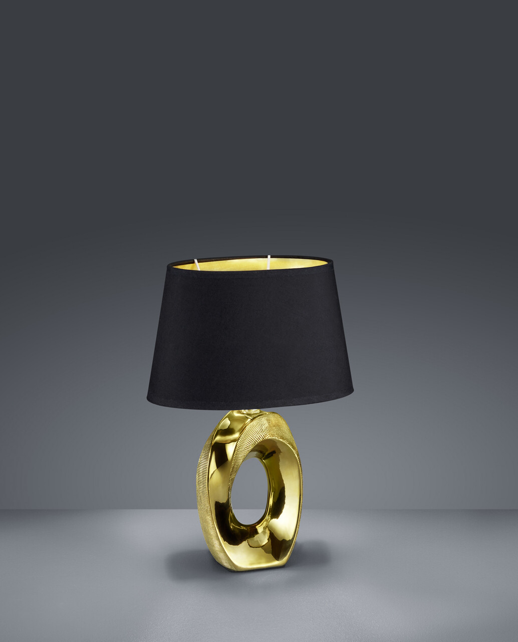Lampa de masa Taba, RL, 23x16x33 cm, 40W, 1x E14, ceramica, auriu/negru - imagine 3
